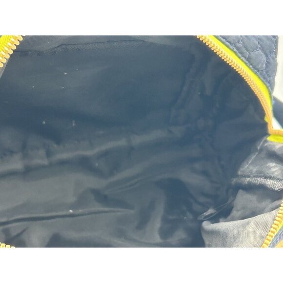 Aimee Kestenberg Cosmetic Bag Tote Quilted Puffer Navy Blue Zip Belt Handle - Picture 10 of 13